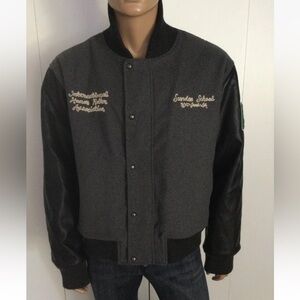 Sundae School Gray/Black Varsity Jacket Size L